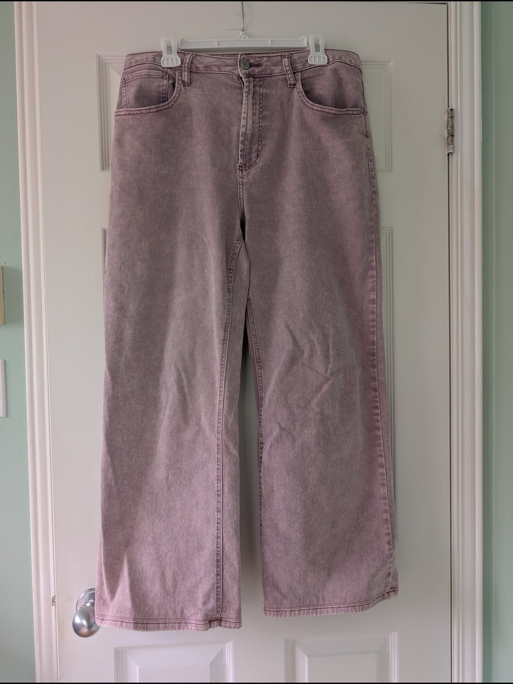 *Altered* Women's High-Rise Wide-Leg Jeans in Dusty Mauve